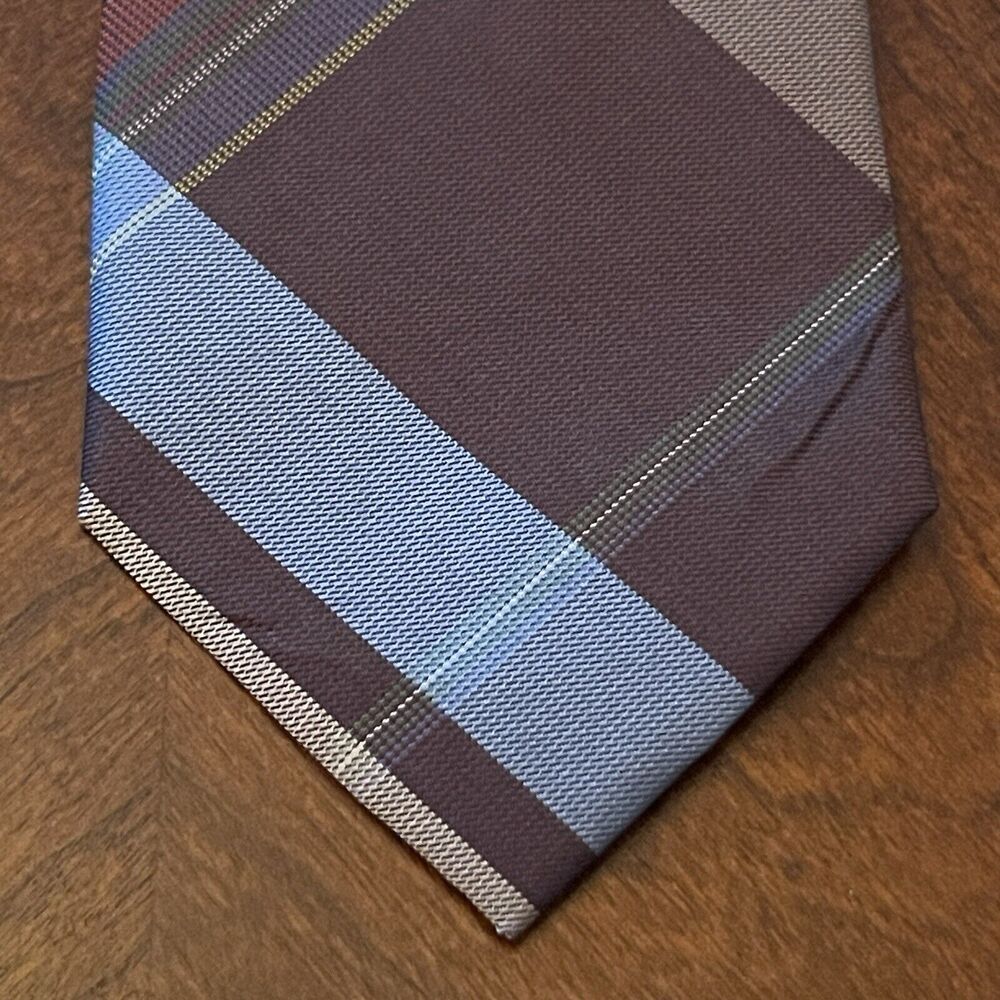 J. Ferrar Brown Blue 100% Polyester Men’s Neck Tie Made In China